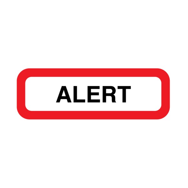 Position Labels - Alert 1/2" x 1-1/2" White w/Red & Black
